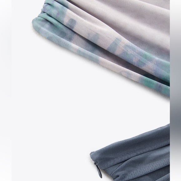 Zara Blue and Gray Tie-Dye Mini Dress - Picture 8 of 10